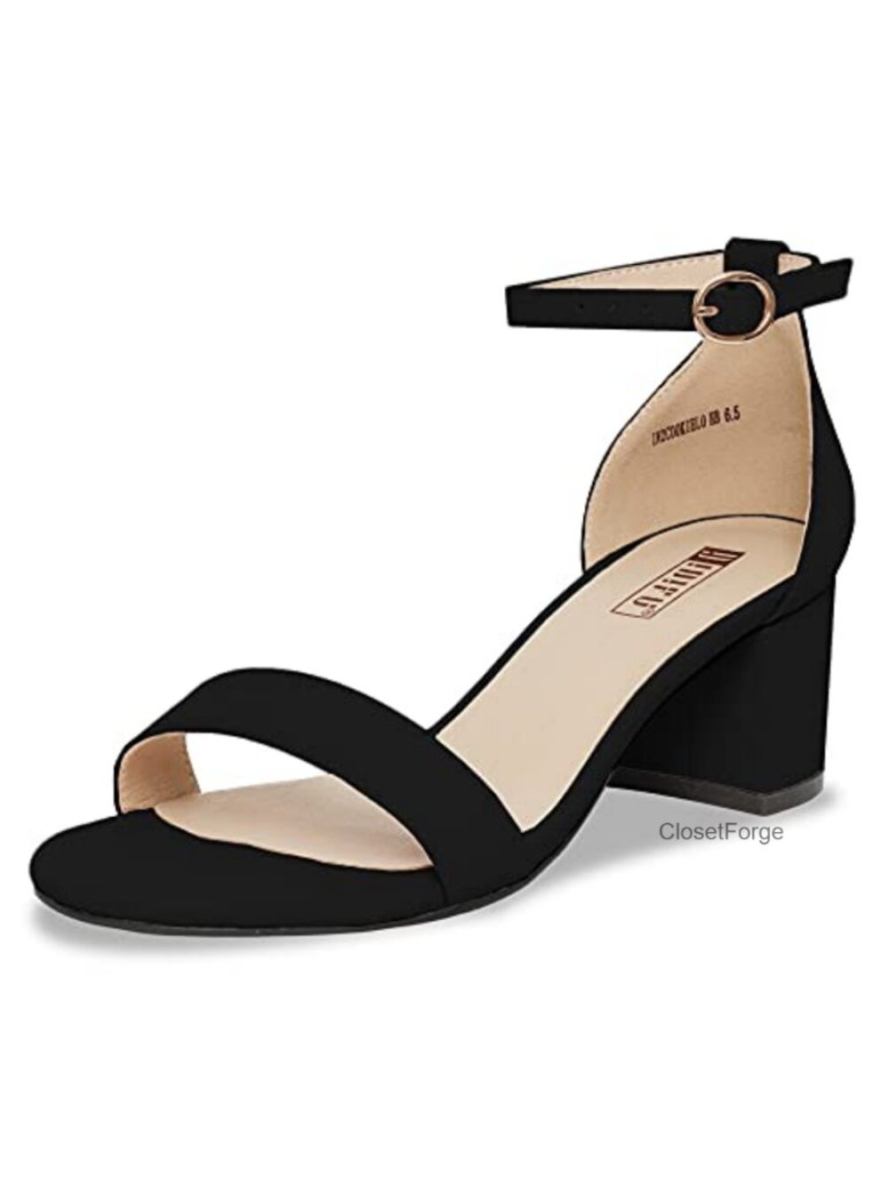 IDIFU Women's Low Block Heel Ankle Strap Chunky Sandals